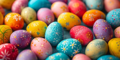 Fototapeta na wymiar colorful easter eggs texture Generative AI