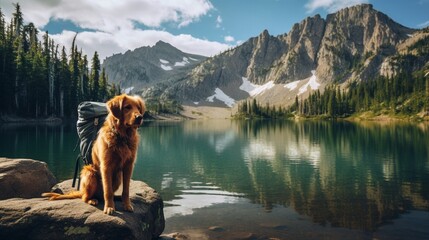 Backpacking with a dog in the Sawtooth Mountain Wilderness at Alice Lake