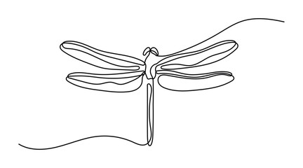 Dragonfly Continuous Single Line Art