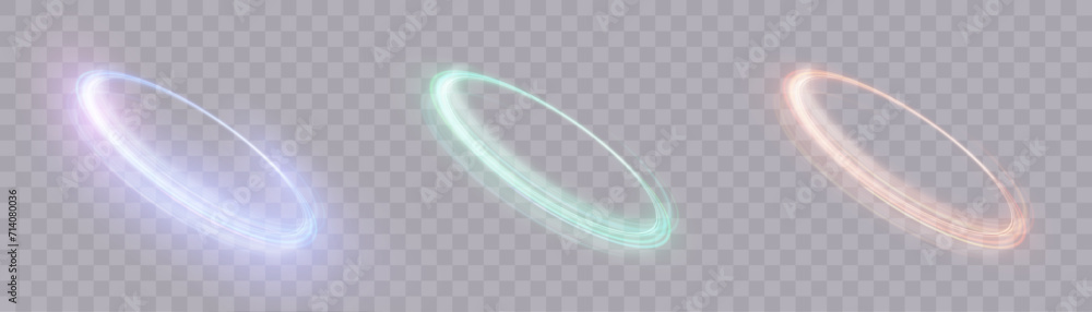 Poster abstract neon glowing ring. a bright trail of luminous rays swirling in a fast spiral motion. light 