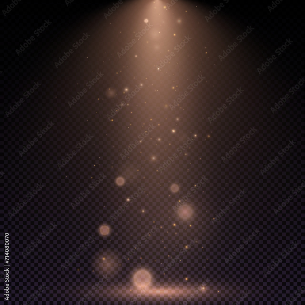 Poster spotlights. spotlight effect for stage and presentation illuminated by spotlights. vector illustrati
