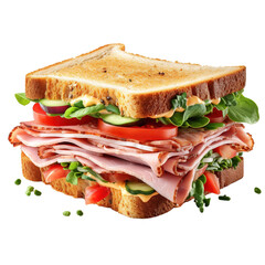 Sandwich Isolated on transparent background. Generative AI