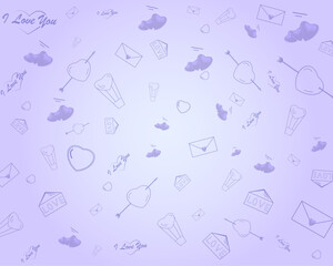 Cute hand drawn hearts seamless pattern, lovely romantic background, great for Valentine's Day, Mother's Day, textiles, wallpapers, banners - vector design