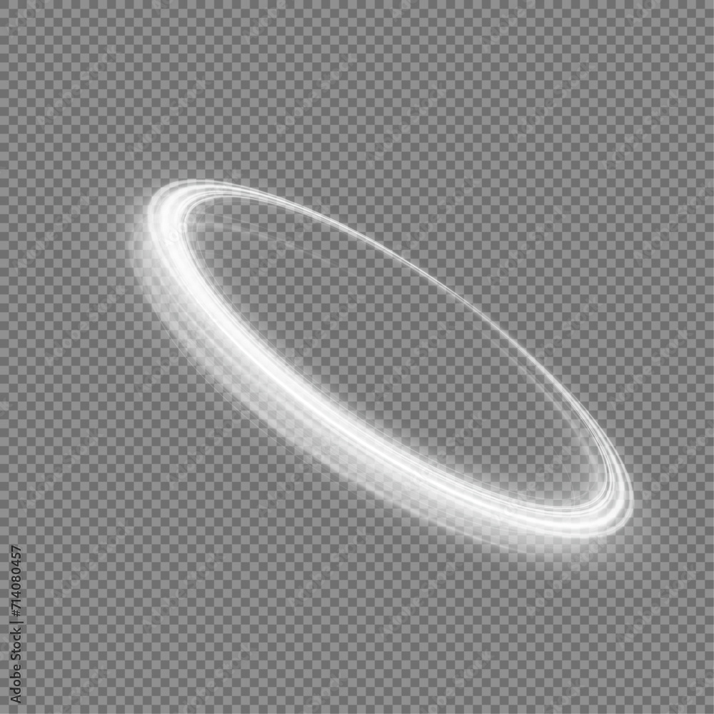 Poster abstract neon glowing ring. a bright trail of luminous rays swirling in a fast spiral motion. light 