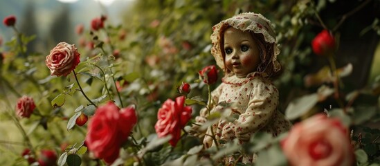 Scary doll in Swiss garden.