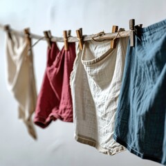 Clothing Hanging on a Clothesline