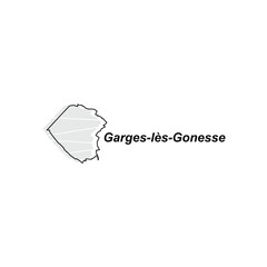 Garges les Gonesse City map. vector map of France Country colorful design, illustration design template on white background
