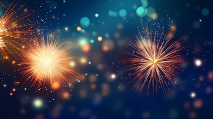 Fototapeta premium Fireworks background for celebration, holiday celebration concept