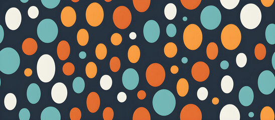 vintage circles background mid century bubbles seamless pattern tile banner