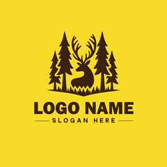 Deer animal logo and icon clean flat modern minimalist business and luxury brand logo design editable vector