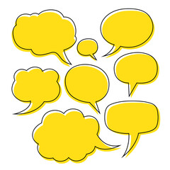 Empty speech bubble set. Ready to apply to your design. Vector illustration.