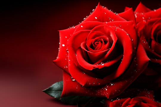 Romantic red rose background