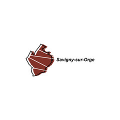 Vector Map of the savigny sur orge. Borders of for your infographic. Vector illustration design template