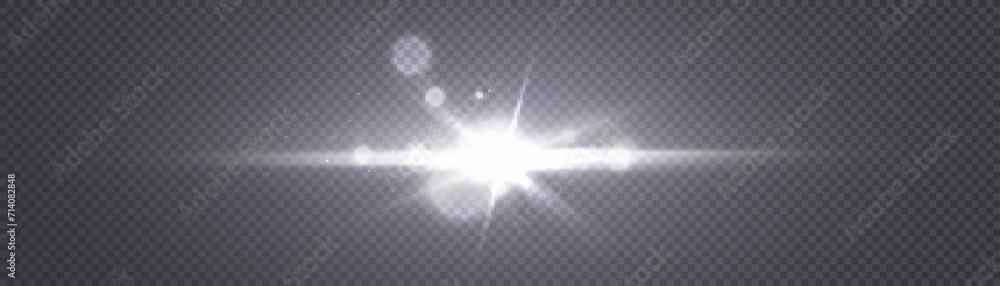 Poster Glowing light effect. Sparkling highlights of a bright flash with a bright flickering shimmer. Vector illustration.