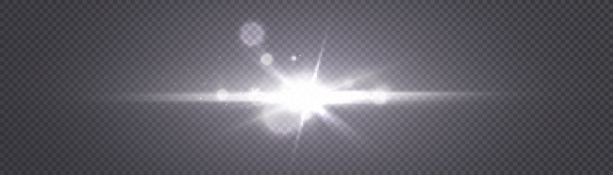 Glowing light effect. Sparkling highlights of a bright flash with a bright flickering shimmer. Vector illustration.