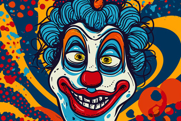Obraz premium clown doodling style ,cartoon style