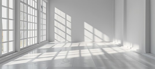 flat white background room image with floor and window