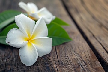 Fototapeta na wymiar Beautiful White Kalanchoe Flower On The Wooden