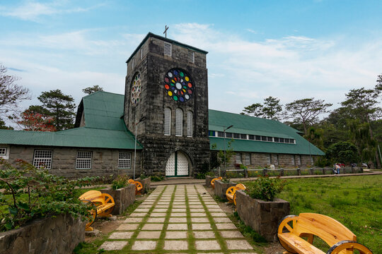 Sagada, Mountain Province, Philippines - Saint Mary the Virgin Episcopal Church, a famous monumental stone church.