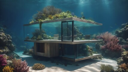 Home in Ocean Background Very cool