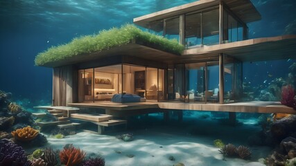 Home in Ocean Background Very cool
