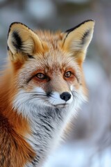 Fototapeta premium Close Up of Fox in Snow