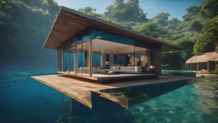 Home in Ocean Background Very cool