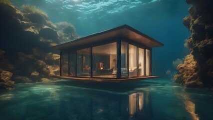 Home in Ocean Background Very cool