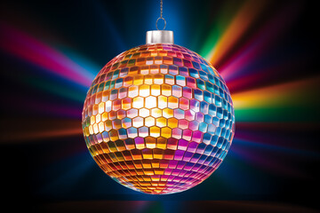 Obraz premium Disco ball with party lights