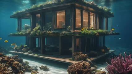 Home in Ocean Background Very cool