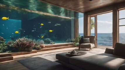 Home in Ocean Background Very cool