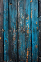 Peeling Blue Wooden Wall Texture