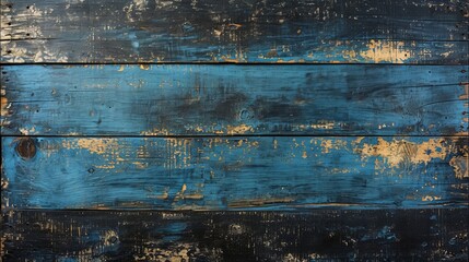 Close Up of Blue Painted Wooden Surface