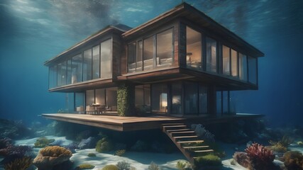 Home in Ocean Background Very cool