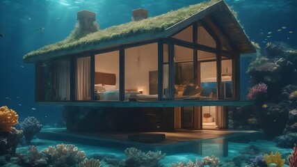 Home in Ocean Background Very cool