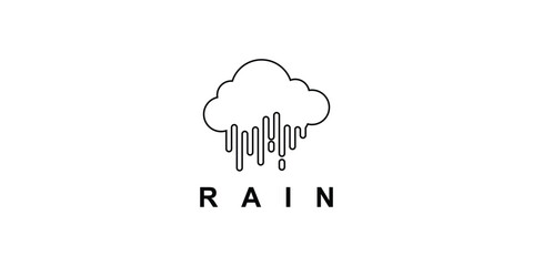 Rain logo design with modern concept| Simple rain logo| premium vector - obrazy, fototapety, plakaty