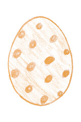 Drawing orange Easter eggs isolated on transparent background.