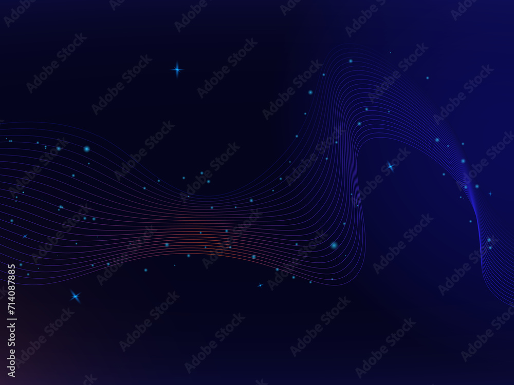Poster abstract digital technology background with glowing particles