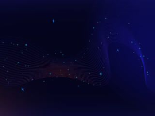 Abstract digital technology background with glowing particles
