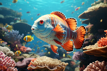 Naklejka premium Ocean Ornamental Fish