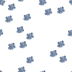 light blue spotted flowers seamless pattern, cute hand drawn textile pattern for fabric, background, wallpaper and wrapping paper