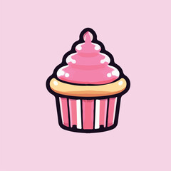 Cute pink cupcake