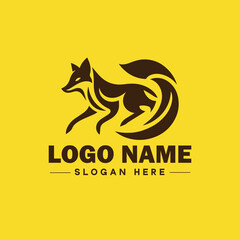 Obraz premium Fox animal logo and icon clean flat modern minimalist business and luxury brand logo design editable vector