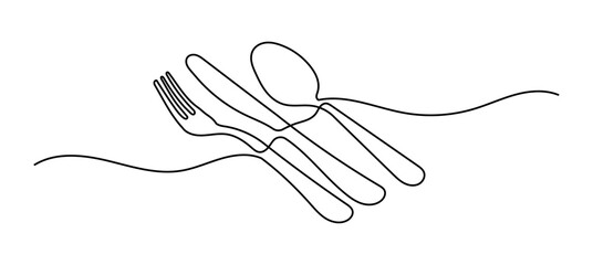 Tableware Continuous Single Line Art