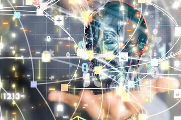 Fototapeta premium - neural network exposure digital