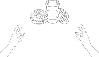 Two Hands Grab a Donut Package