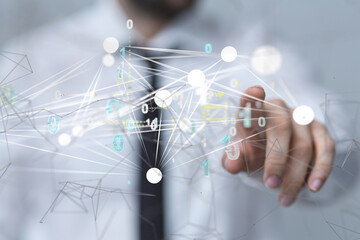 Futuristic wave, Futuristic data stream - neural network exposure digital