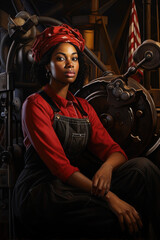 Fototapeta na wymiar Black worker woman portrait