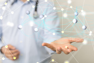 touching global network and data customer connection