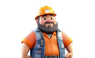 man fat. 3d character builder mechanic illustration on white background Builder, Electrician, Designer, Pipeterworker